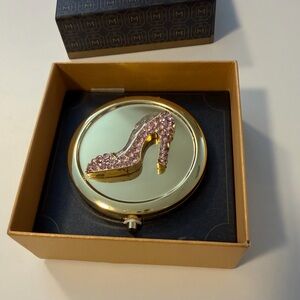 Monet Gold and Pink Compact Mirror